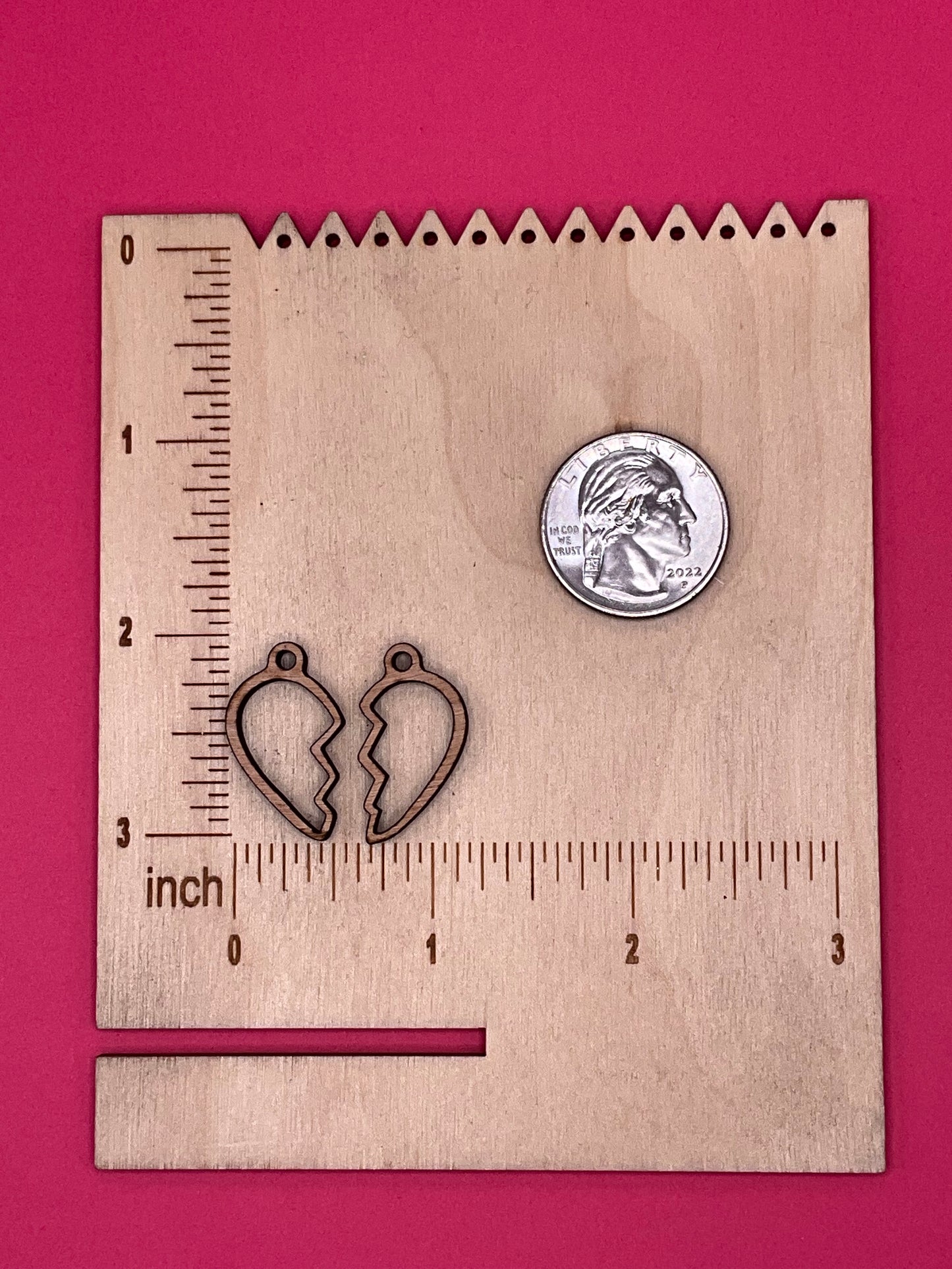 Blank Broken Heart wooden bezels