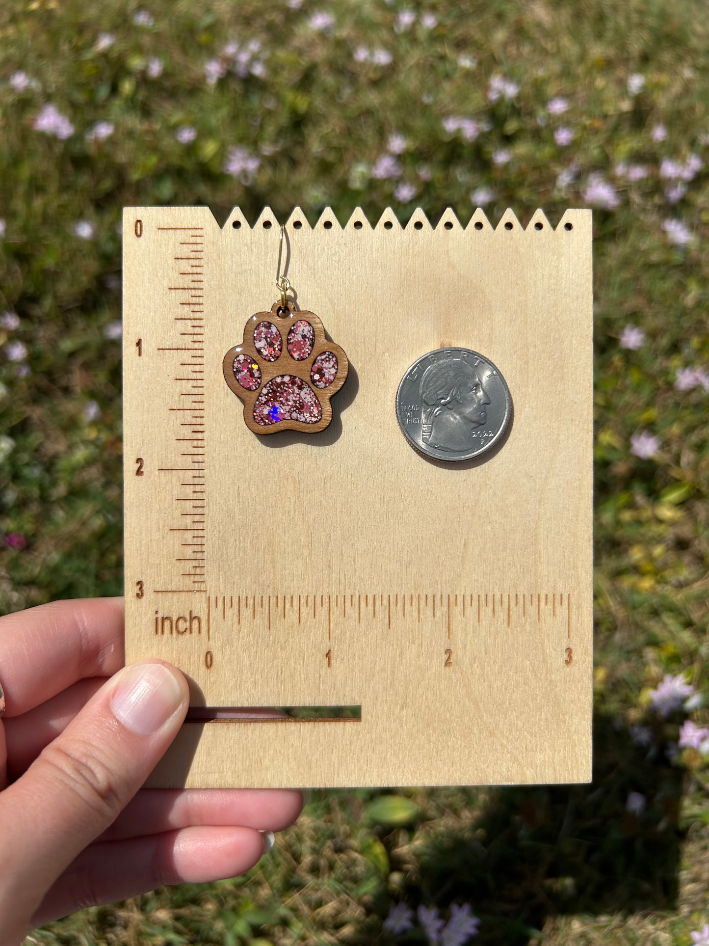 Dog Paw wooden earrings