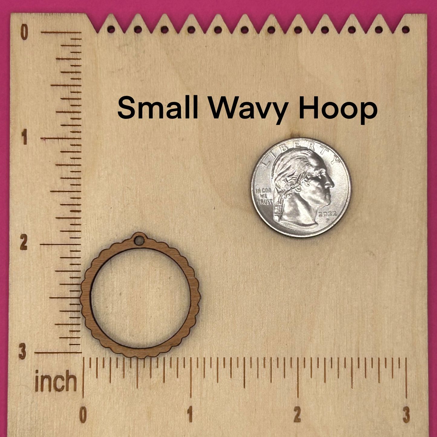 Blank Wavy Hoop wooden bezels