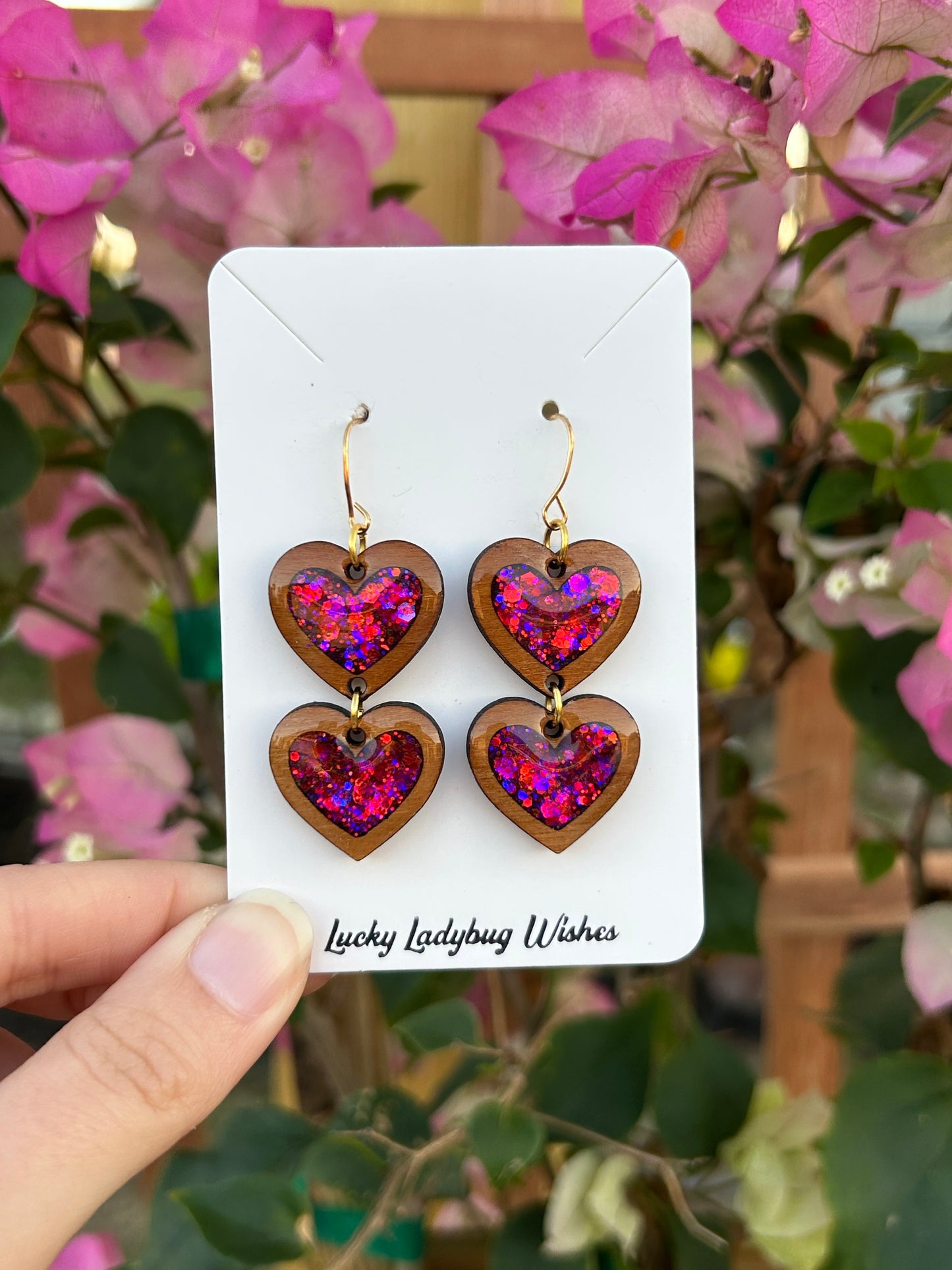 2 tier Heart earrings