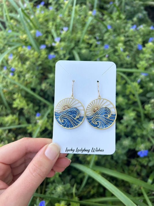Beach hoop earrings