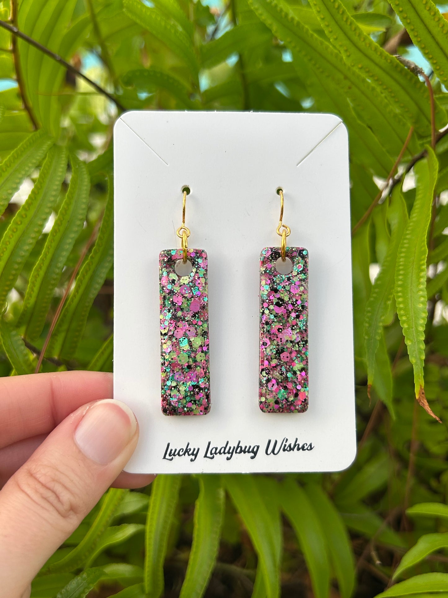 Small Watermelon Moonshine earrings