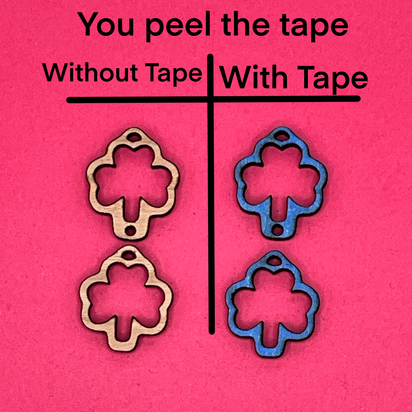 Blank 2 Tier Shamrock wooden bezels