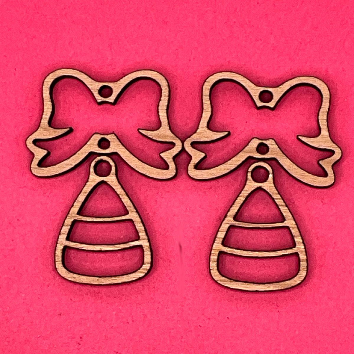 Blank Bow Candy Corn wooden bezels
