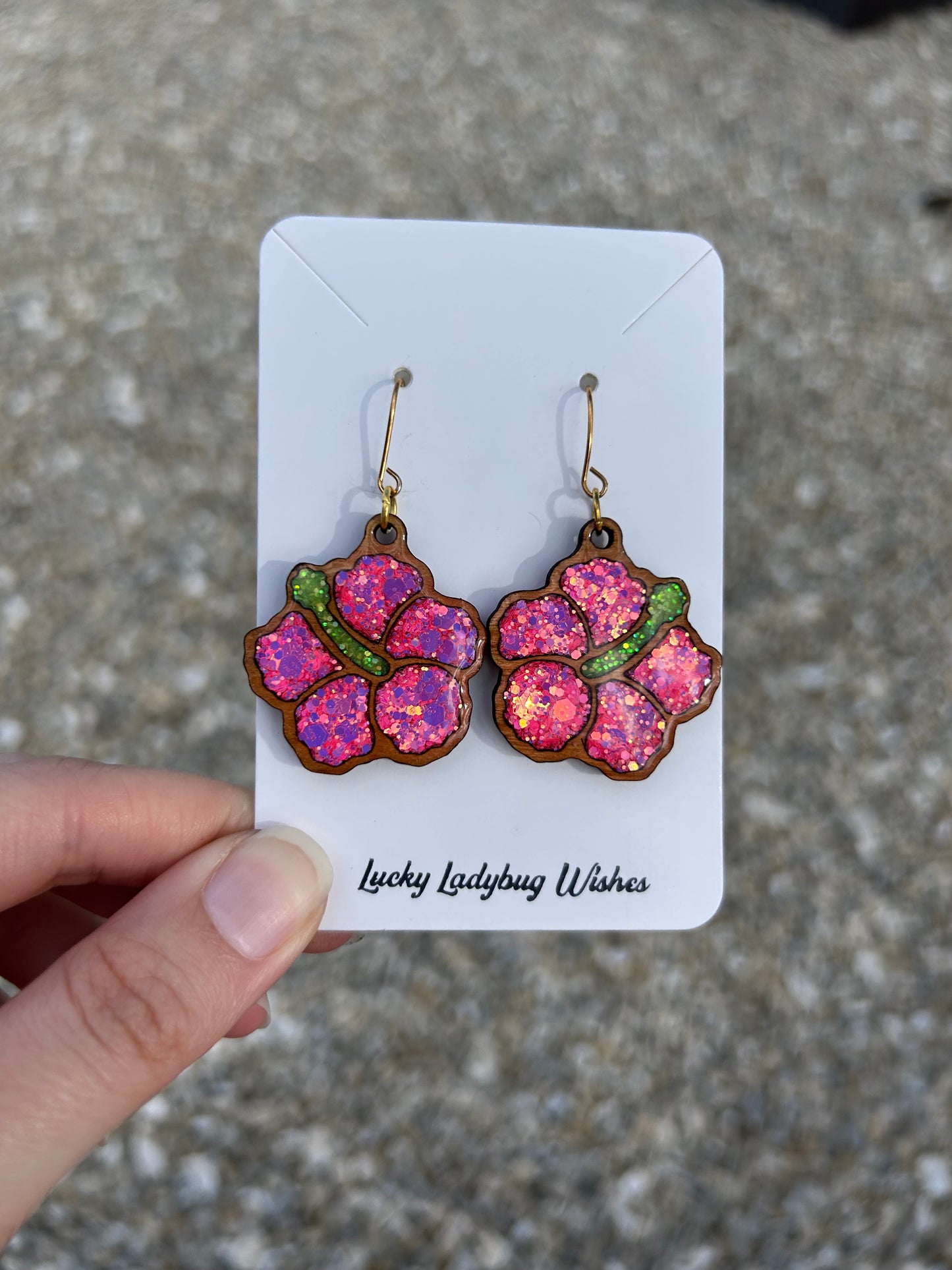 Hibiscus earrings