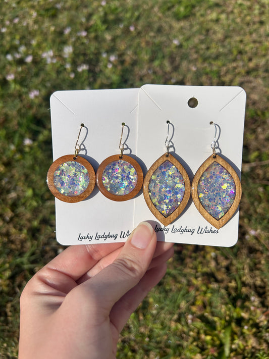 Twilight wooden earrings