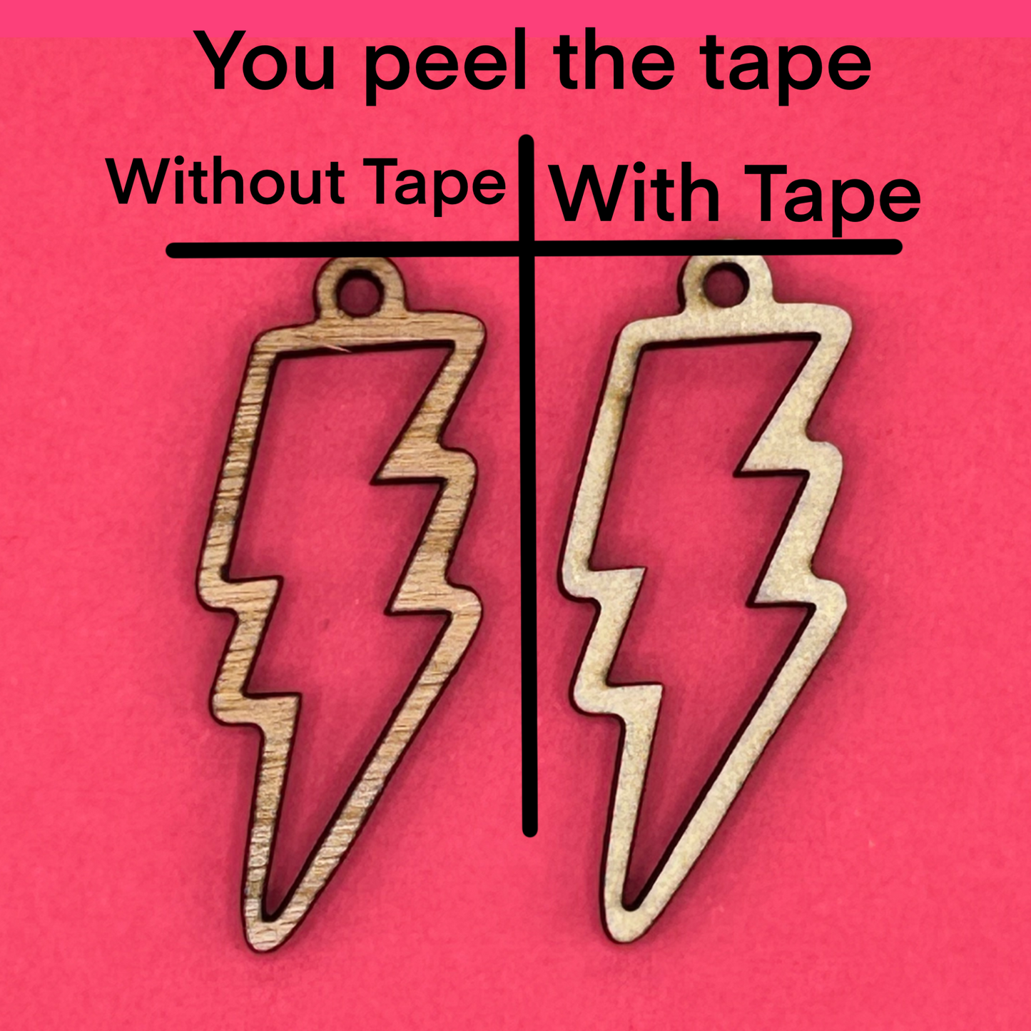 Blank Lightning Bolt wooden bezels