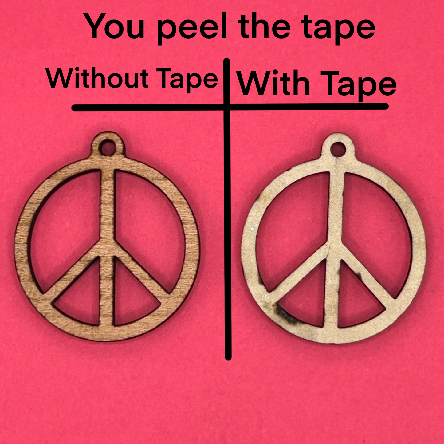 Blank Peace Sign wooden bezel