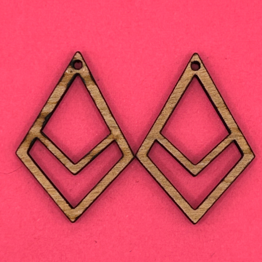 Blank Chevron Cut wooden bezels