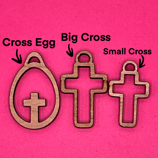 Blank cross wooden bezels