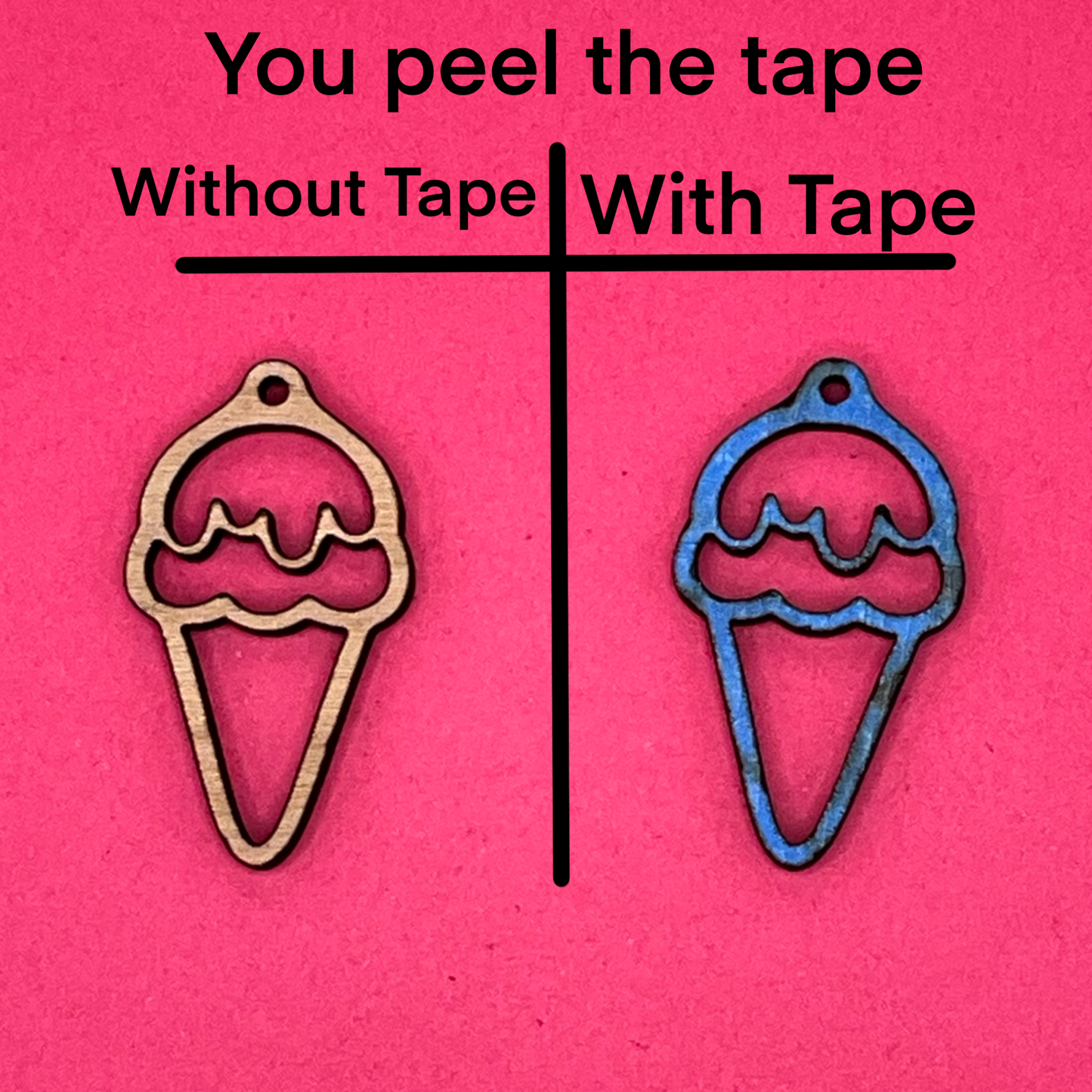 Blank Ice Cream wooden bezel