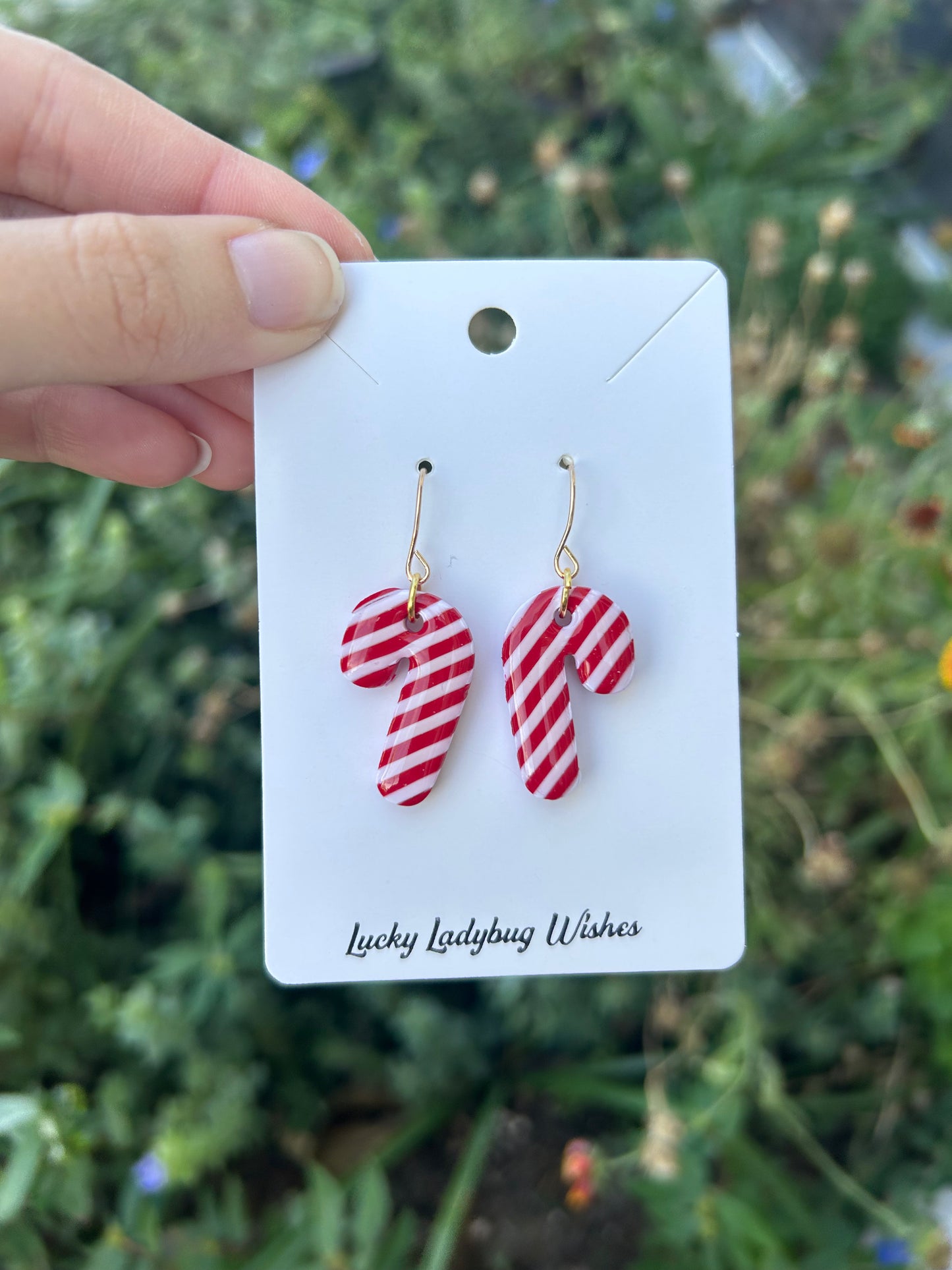 Clay Candy Cane earrings