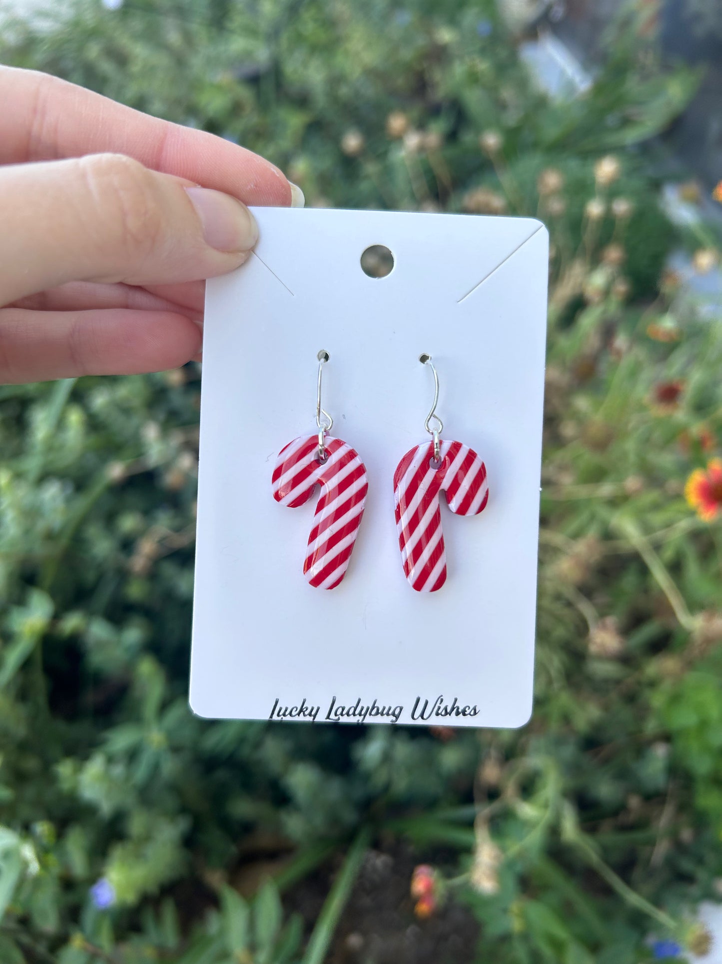 Clay Candy Cane earrings