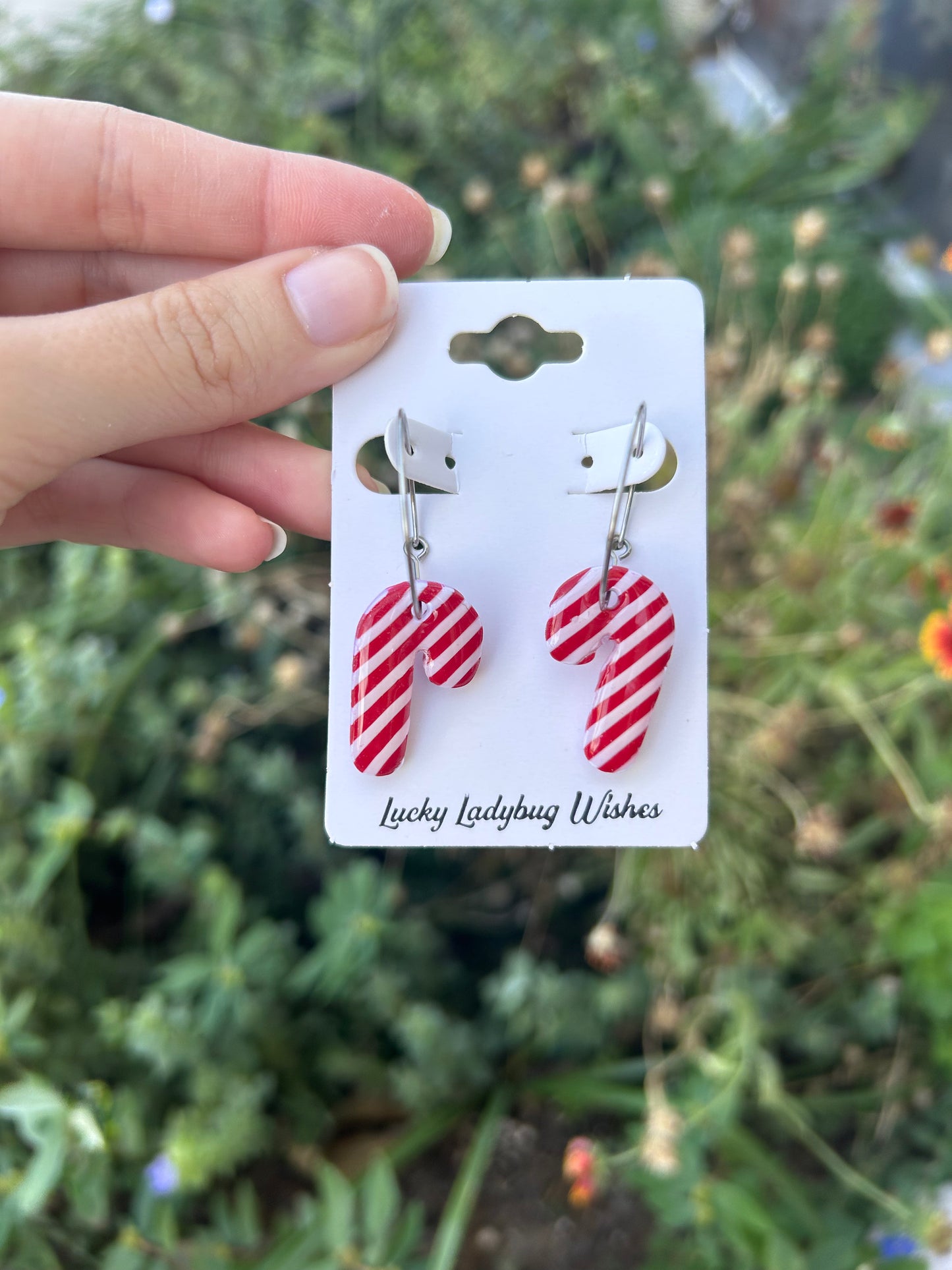 Clay Candy Cane earrings