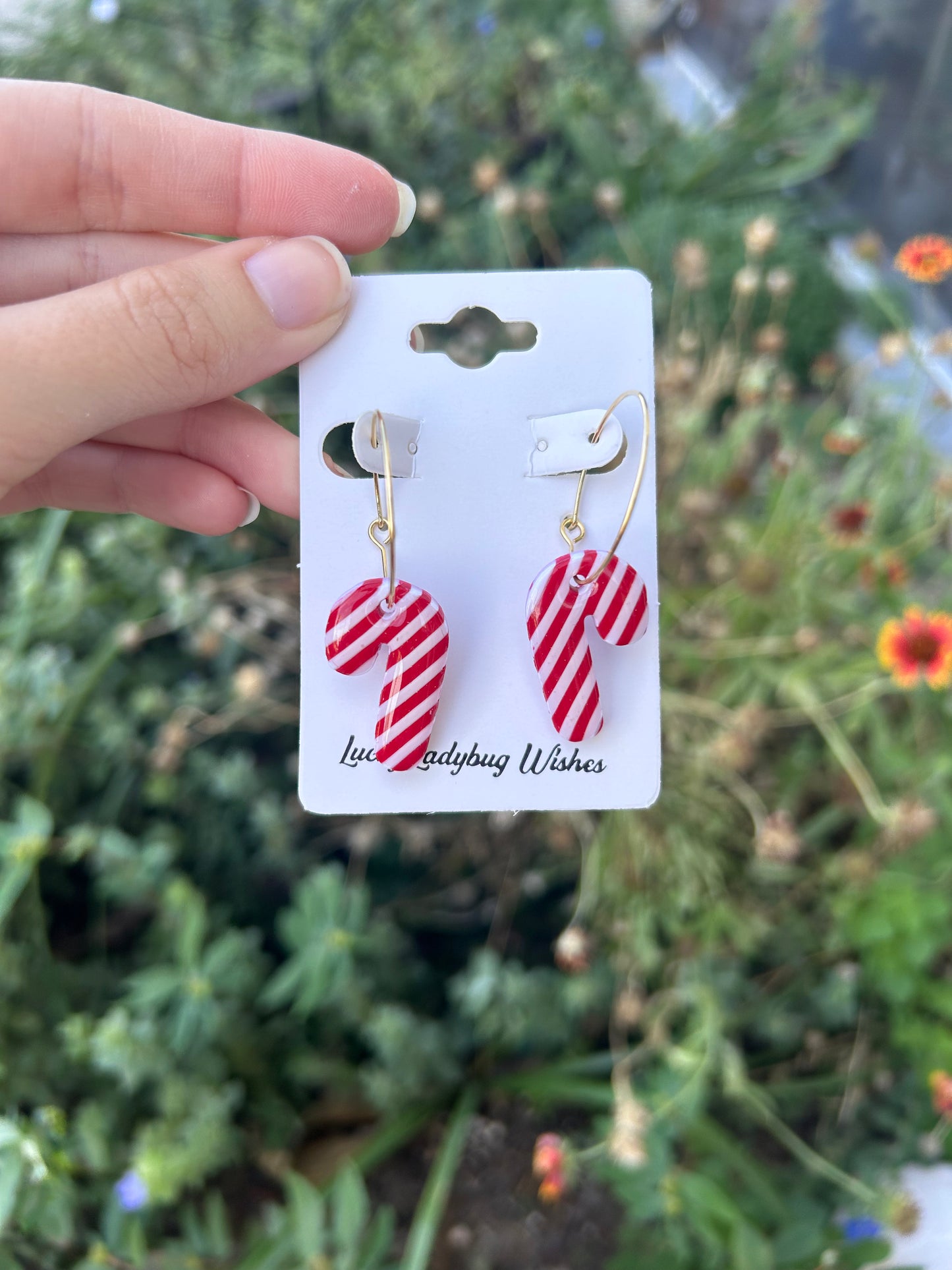 Clay Candy Cane earrings