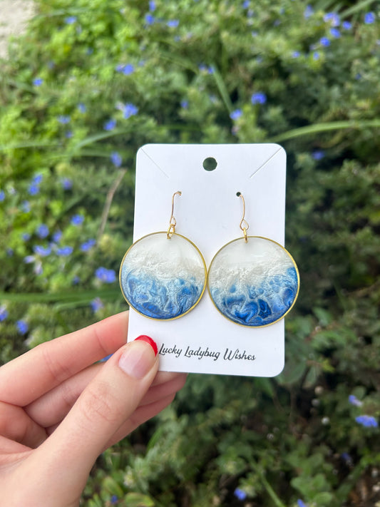 Ocean hoop earrings