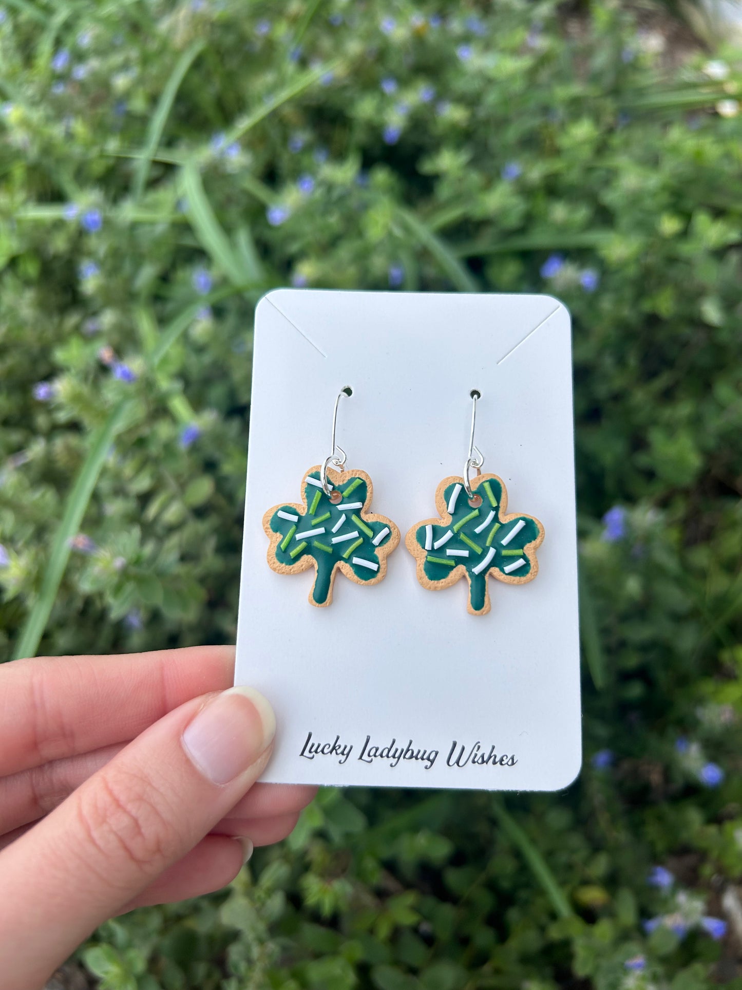 Sugar cookie shamrock earrings