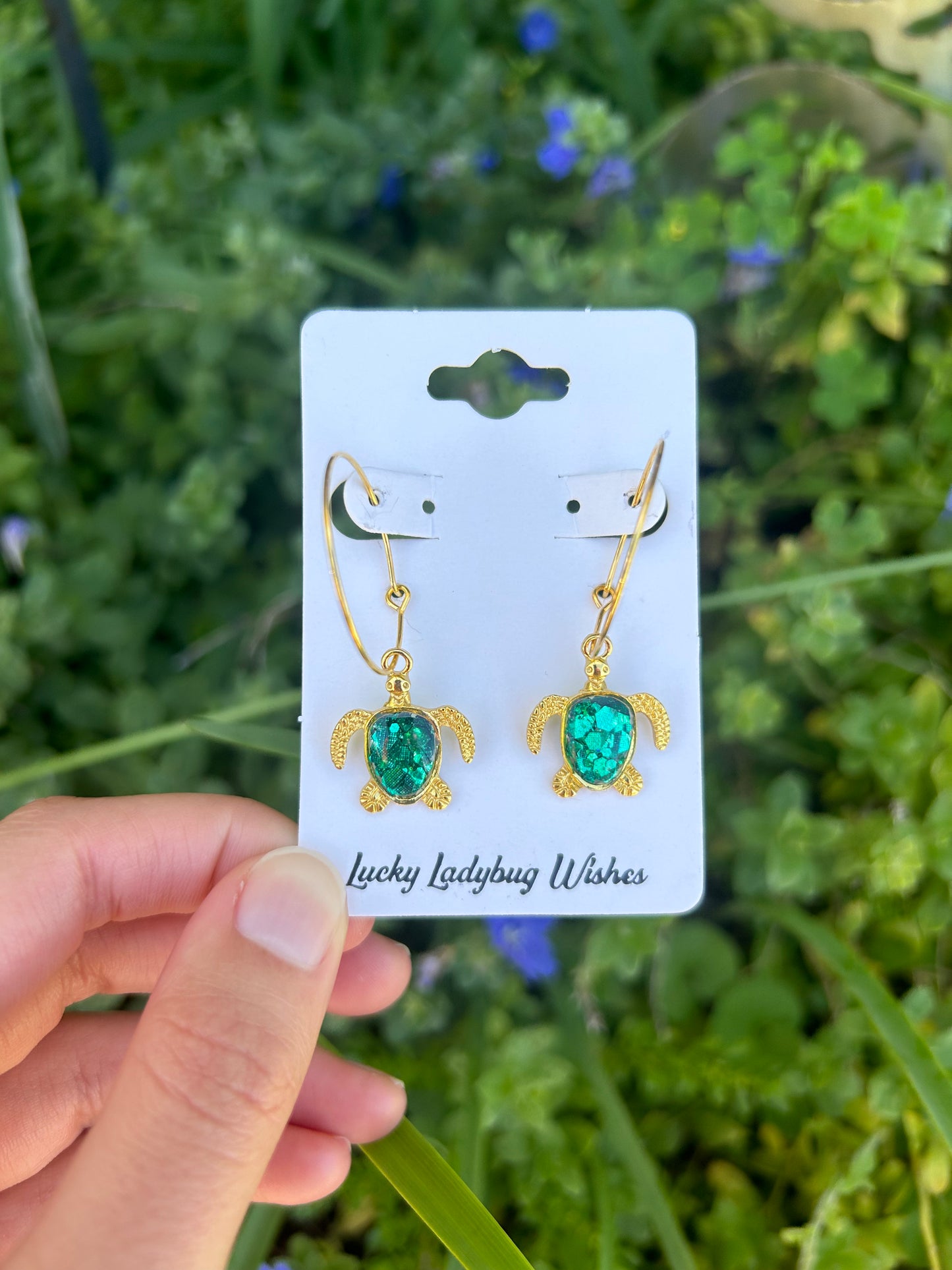 Turtle bezel earrings