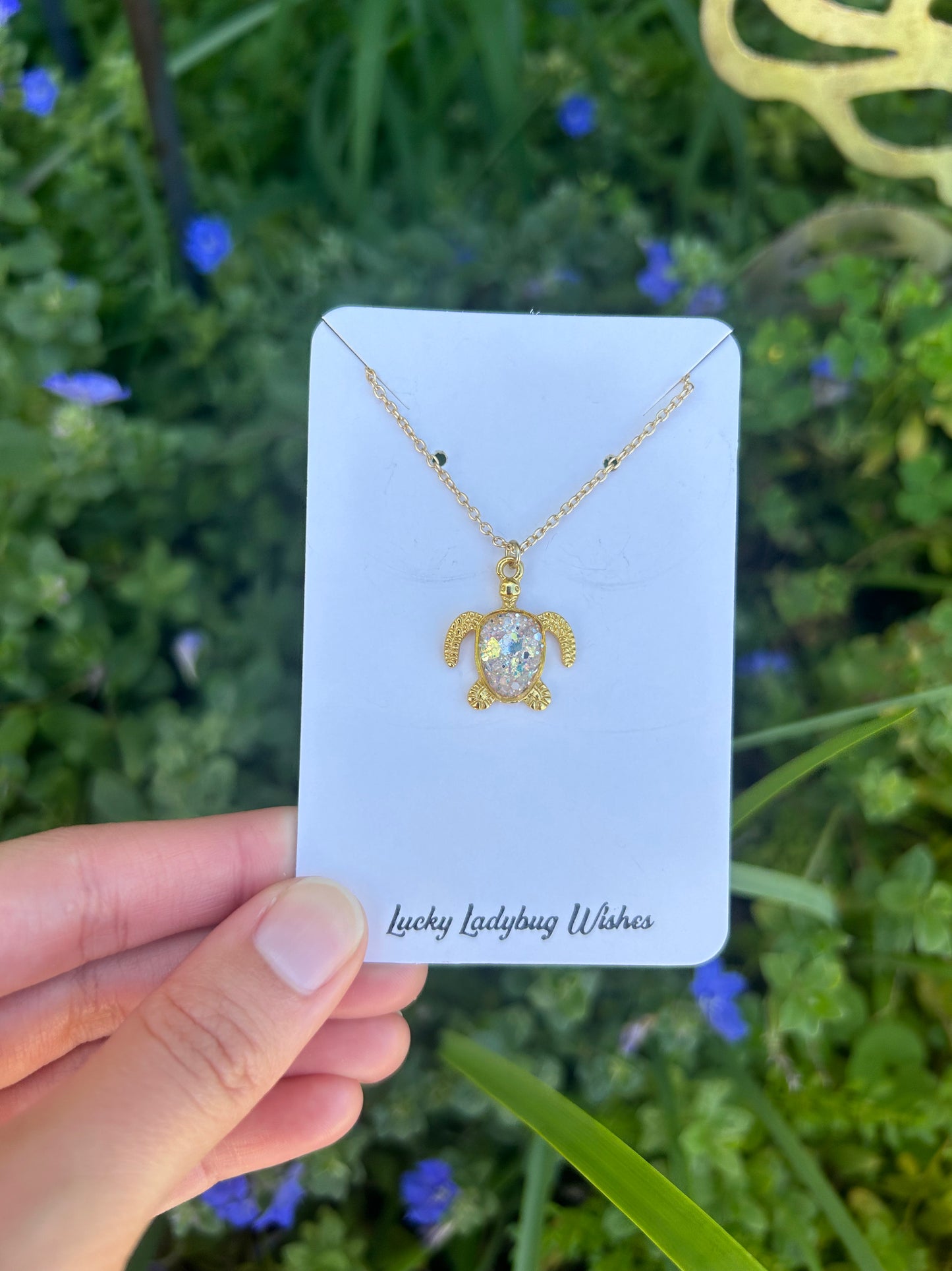 Turtle bezel necklace