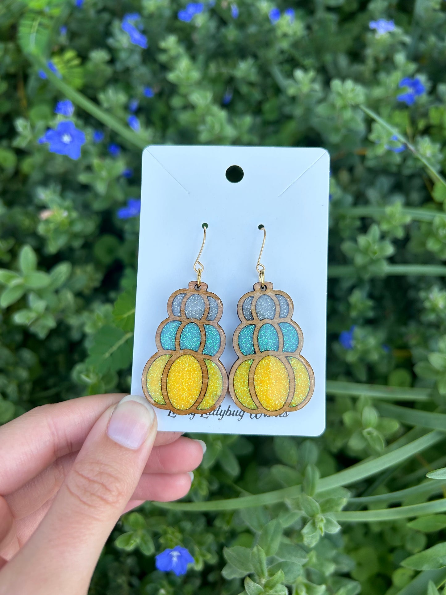 3-stack pumpkin earrings